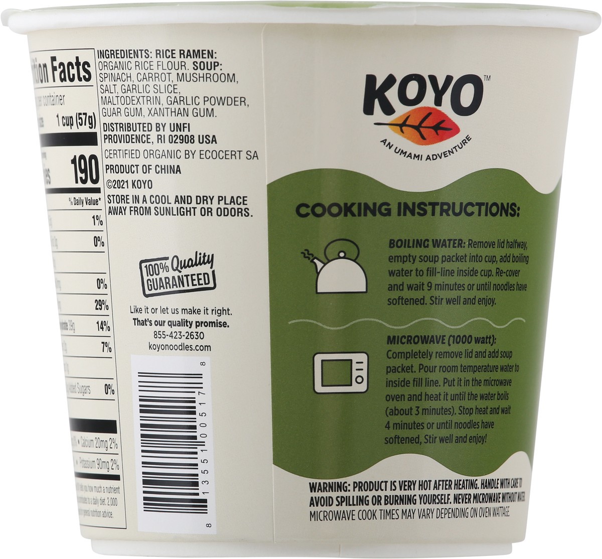 slide 13 of 14, Koyo Garlic Vegetable Rice Ramen Noodle Soup 2 oz, 2 oz