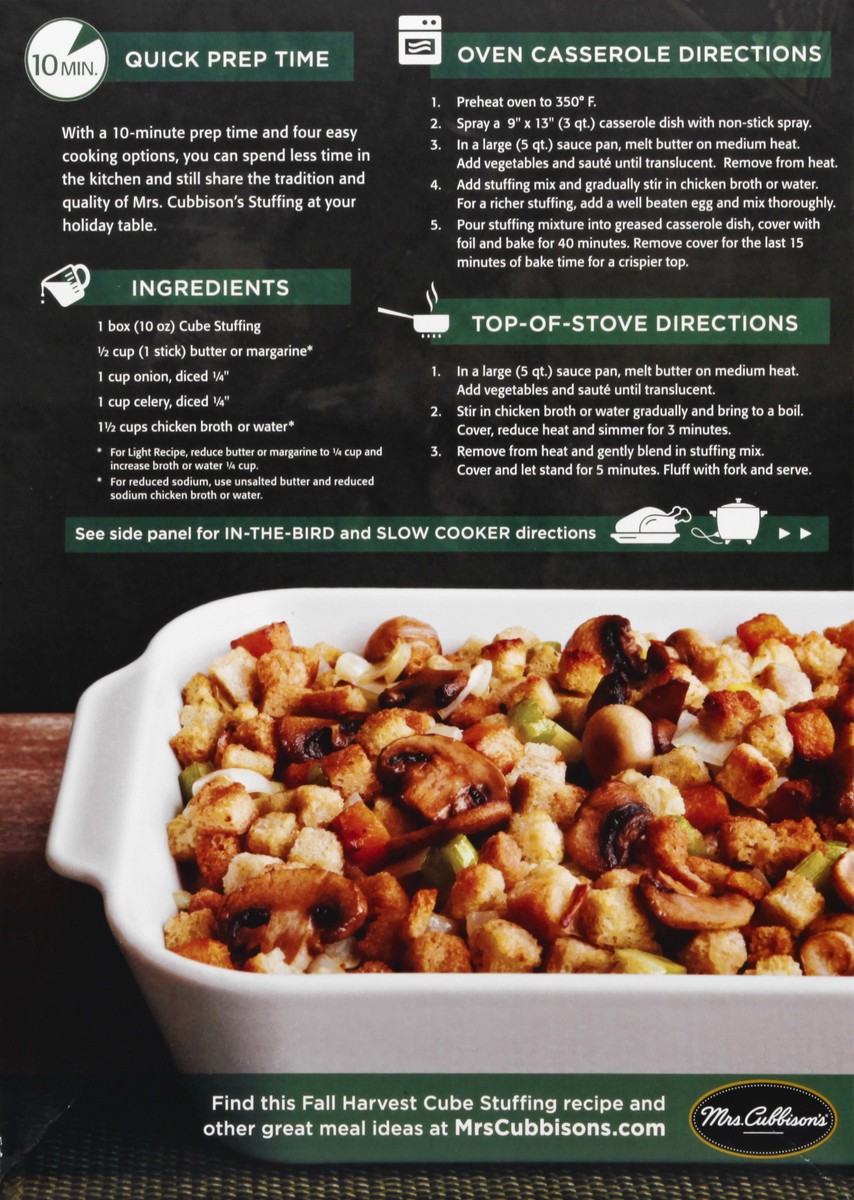 slide 4 of 9, Mrs. Cubbison's Herb Seasoned Cube Stuffing 10 oz,
