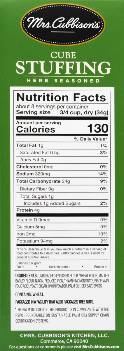 slide 8 of 9, Mrs. Cubbison's Herb Seasoned Cube Stuffing 10 oz,