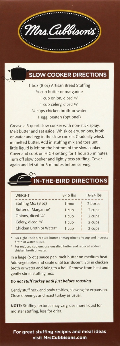 slide 8 of 9, Mrs. Cubbison's Focaccia Stuffing, 8 oz