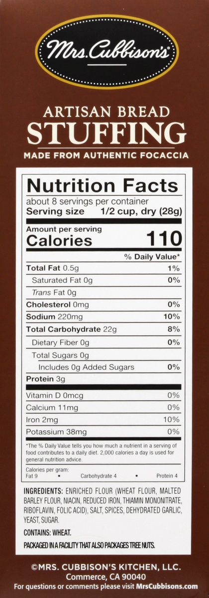 slide 5 of 9, Mrs. Cubbison's Focaccia Stuffing, 8 oz