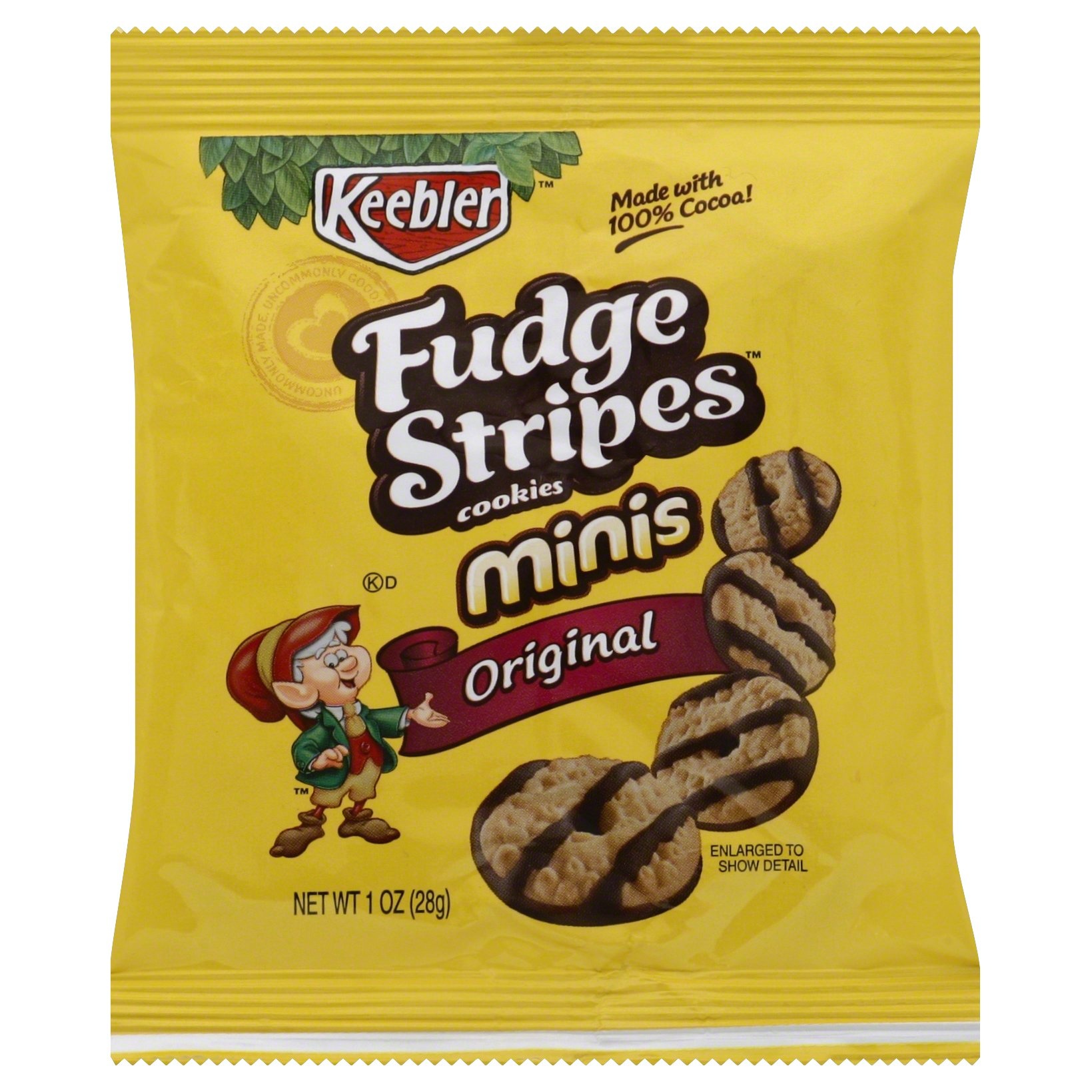 slide 1 of 6, Keebler Fudge Stripes Minis Cookies Original, 1 oz