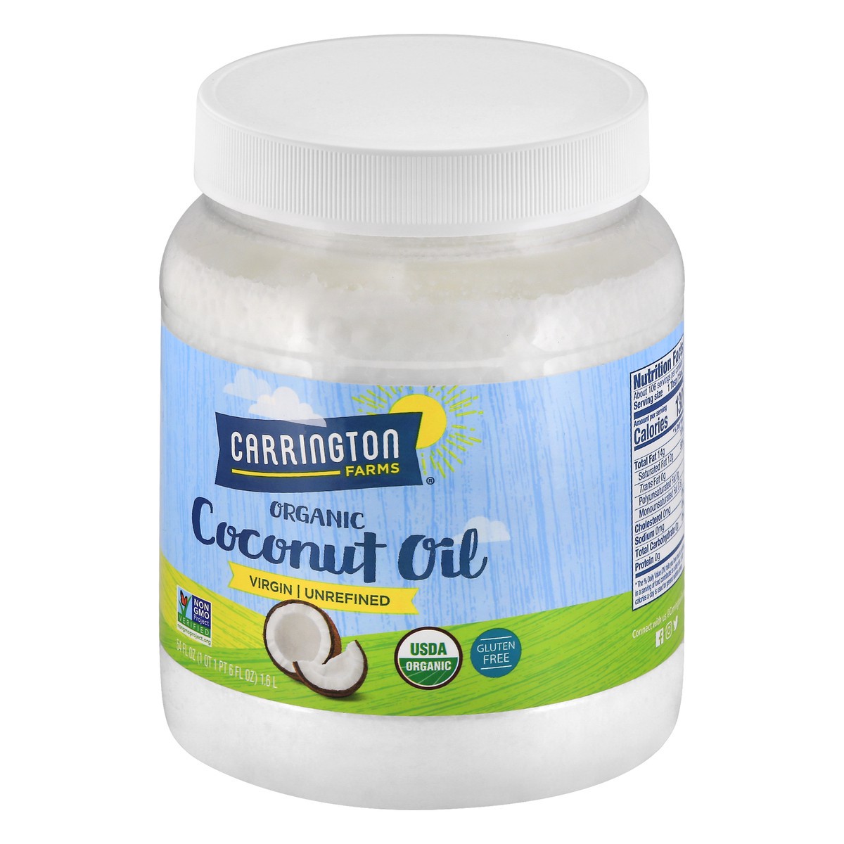 slide 4 of 13, Carrington Farms Organic Unrefined Virgin Coconut Oil 54 oz, 54 oz