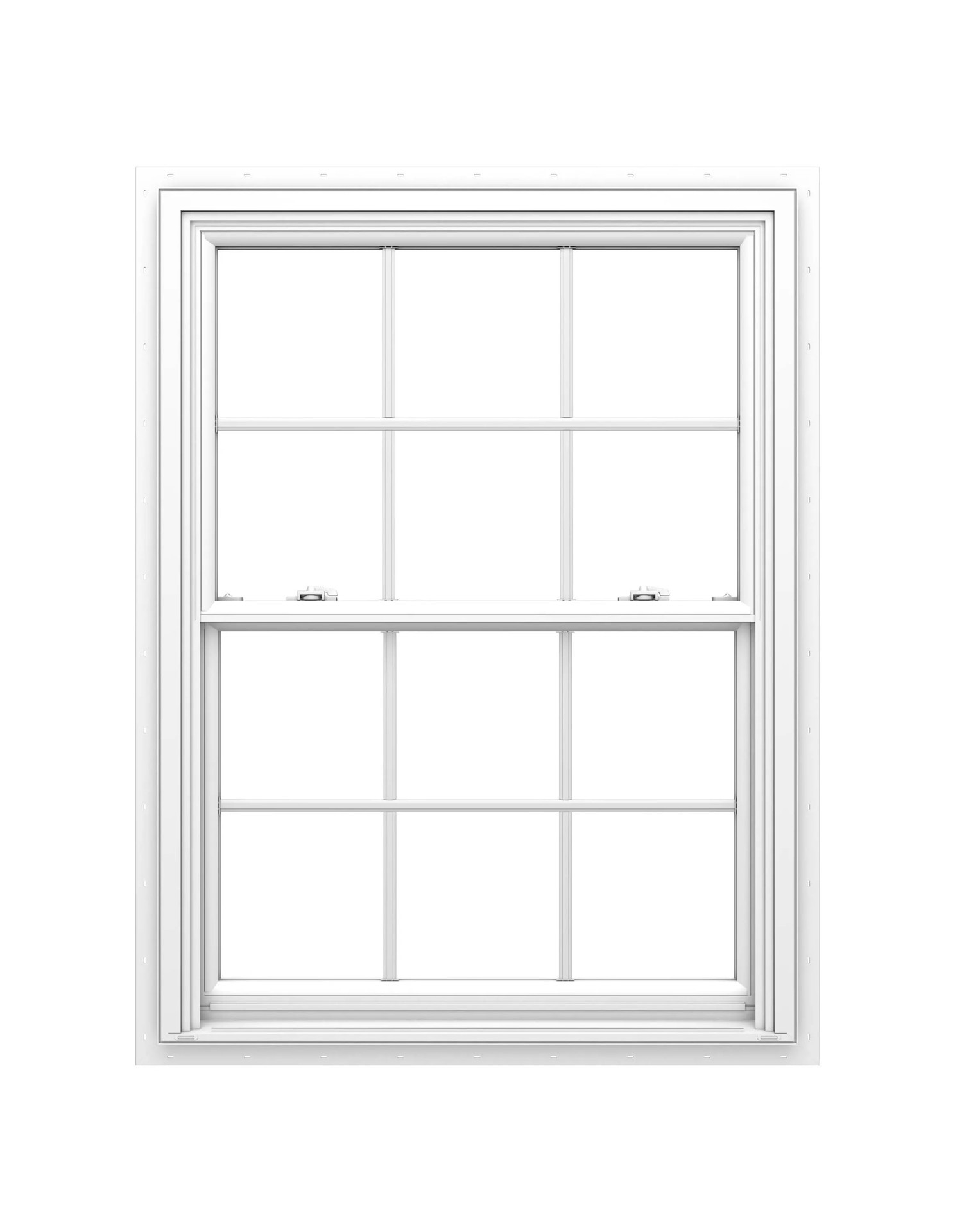 slide 1 of 6, Pella 150 Series 35-1/2-in x 53-1/2-in White Exterior White Interior Vinyl New Construction Double Pane Glass Low-E Argon Double Hung Window (Full Screen Included), 1 ct