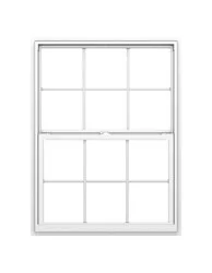 Pella 150 Series 31-1/2-in x 59-1/2-in White Exterior White Interior Vinyl New Construction Single Hung Window Argon gas with Grids, (Half Screen Included)