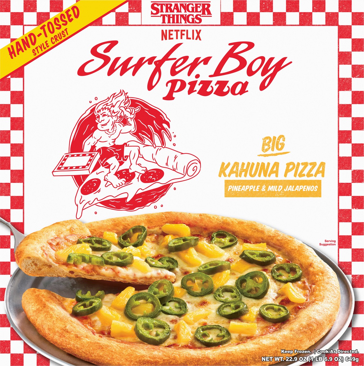 slide 10 of 14, Surfer Boy Pizza Hand-Tossed Style Crust Big Kahuna Pizza 22.9 oz, 22.9 oz