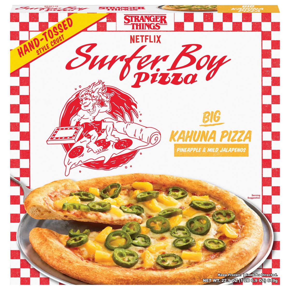 slide 1 of 14, Surfer Boy Pizza Hand-Tossed Style Crust Big Kahuna Pizza 22.9 oz, 22.9 oz
