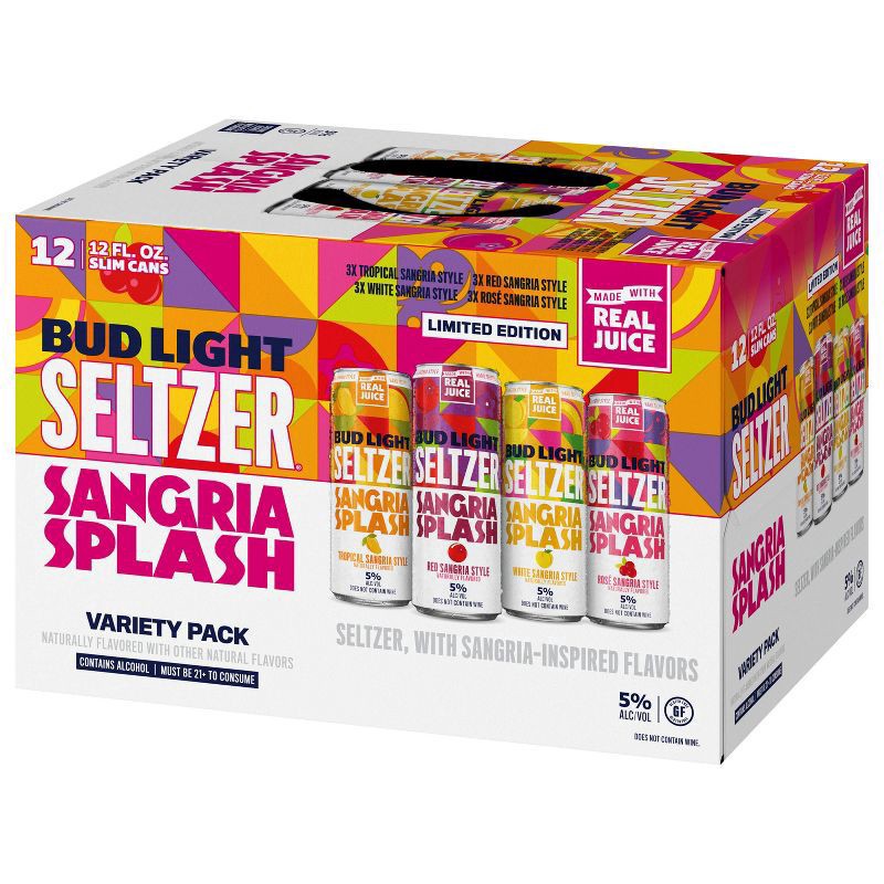 slide 2 of 7, Bud Light Seltzer Sangria Splash Variety Pack, 12 Pack 12 fl. oz. Cans, 12 ct; 12 oz