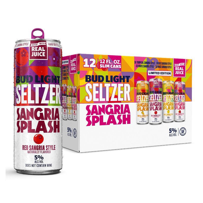 slide 1 of 7, Bud Light Seltzer Sangria Splash Variety Pack, 12 Pack 12 fl. oz. Cans, 12 ct; 12 oz