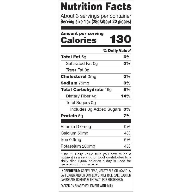 slide 5 of 7, Harvest Snaps Green Pea Snack Crisps Lightly Salted - 3.3oz, 3.3 oz