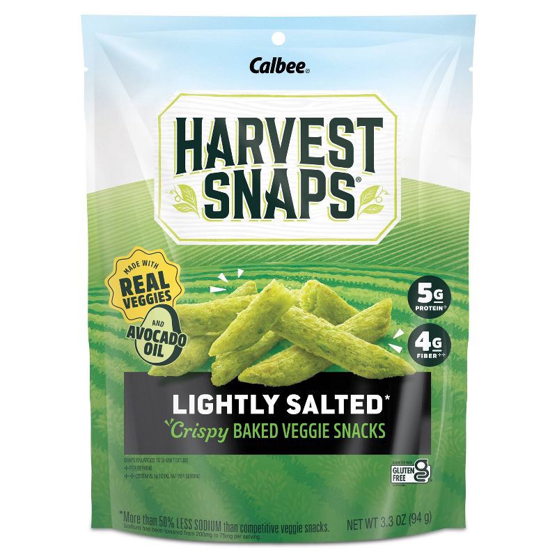 slide 1 of 7, Harvest Snaps Green Pea Snack Crisps Lightly Salted - 3.3oz: Gluten-Free, 3.3 oz