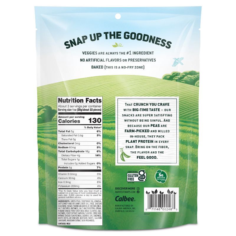 slide 2 of 5, Harvest Snaps Green Pea Snack Crisps Caesar - 3.3oz, 3.3 oz