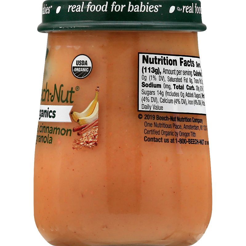 slide 4 of 12, Beech-Nut Organics Banana Cinnamon & Granola Baby Food Jar - 4oz, 4 oz