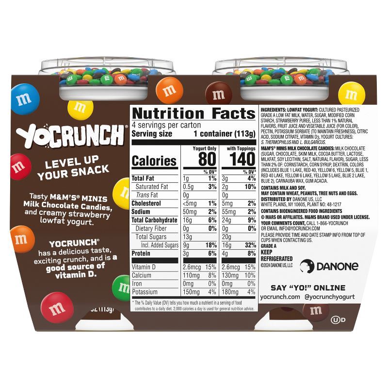 slide 9 of 11, YoCrunch Low Fat Strawberry with M&Ms Yogurt - 4ct/4oz Cups, 4 ct; 4 oz