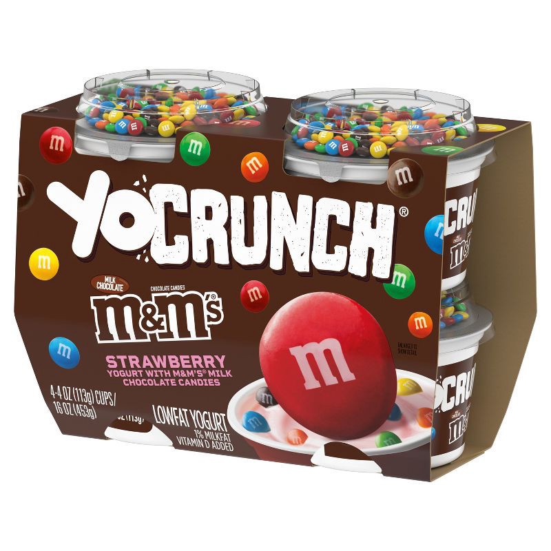 slide 10 of 12, YoCrunch Low Fat Strawberry with M&Ms Yogurt - 4ct/4oz Cups, 4 ct; 4 oz