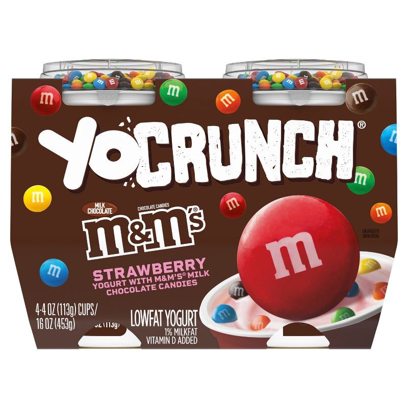 slide 11 of 12, YoCrunch Low Fat Strawberry with M&Ms Yogurt - 4ct/4oz Cups, 4 ct; 4 oz