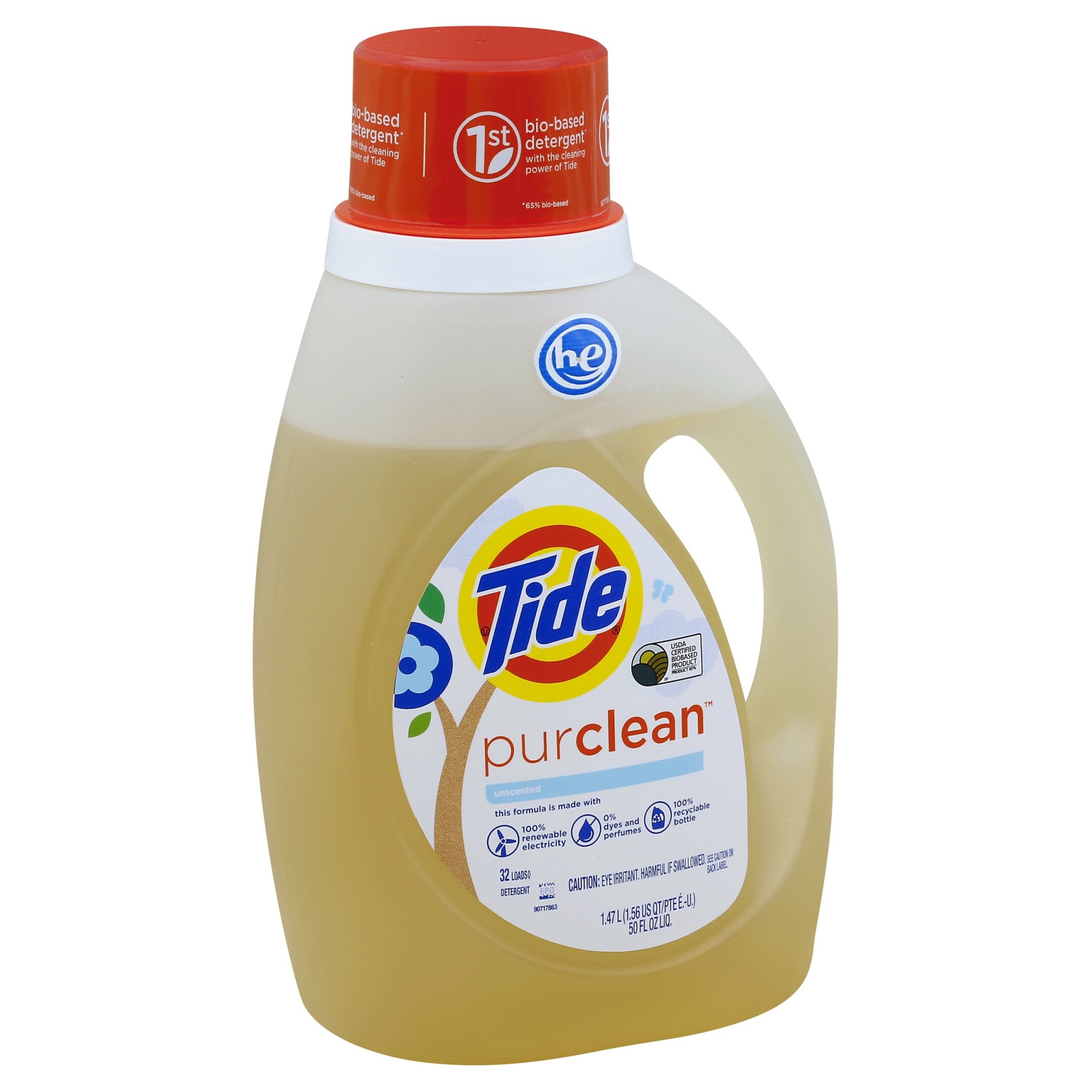 slide 1 of 2, Tide PurClean Laundry Detergent, Unscented, 50 fl oz