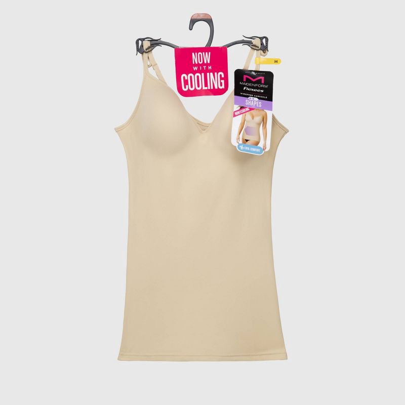 slide 7 of 8, Maidenform Women's Shapewear Firm Shaping Wireless Cami with Foam Cups 509 - Beige M: Medium Control Top, Seamless, 1 ct