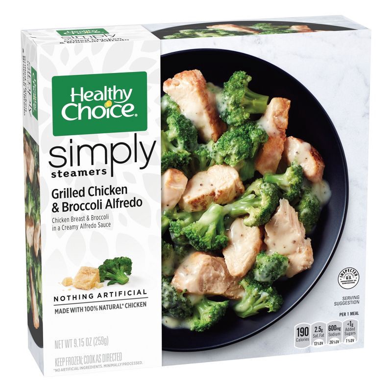 slide 2 of 4, Healthy Choice Simply Steamers Frozen Chicken Broccoli Alfredo - 9.15oz, 9.15 oz