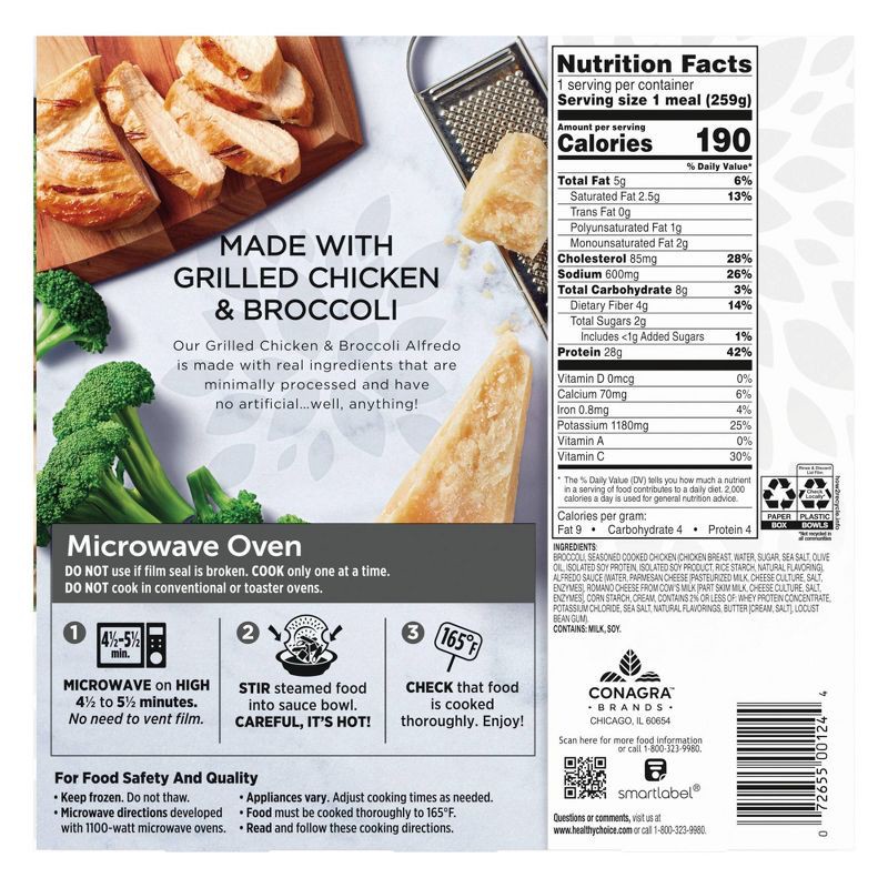 slide 7 of 7, Healthy Choice Simply Steamers Frozen Chicken Broccoli Alfredo - 9.15oz, 9.15 oz