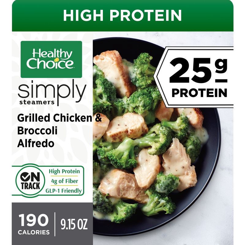 slide 1 of 7, Healthy Choice Simply Steamers Frozen Chicken Broccoli Alfredo - 9.15oz, 9.15 oz
