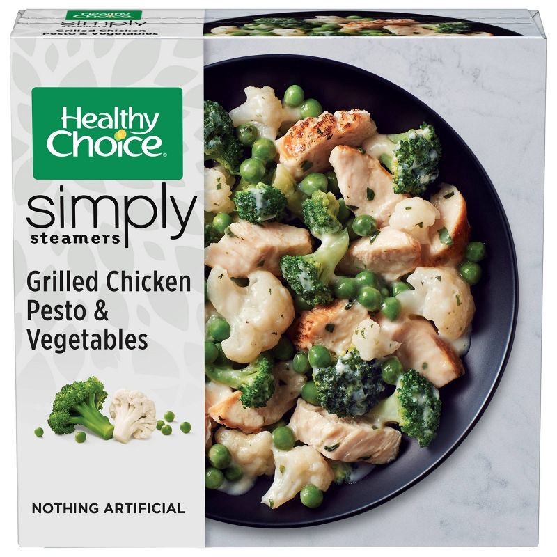 slide 1 of 4, Healthy Choice Simply Steamers Frozen Grilled Chicken Pesto and Vegetables - 9.15oz, 9.15 oz