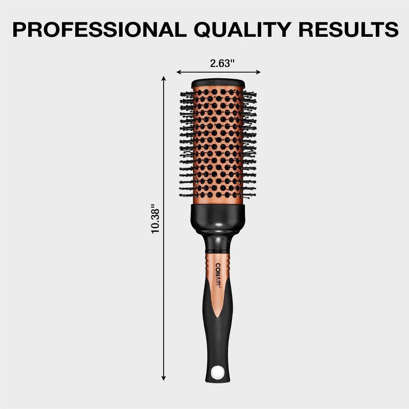 slide 5 of 8, Conair Copper Pro Air Thermal Nylon Bristle Round Hair Brush - Large Barrel - All Hair, 1 ct