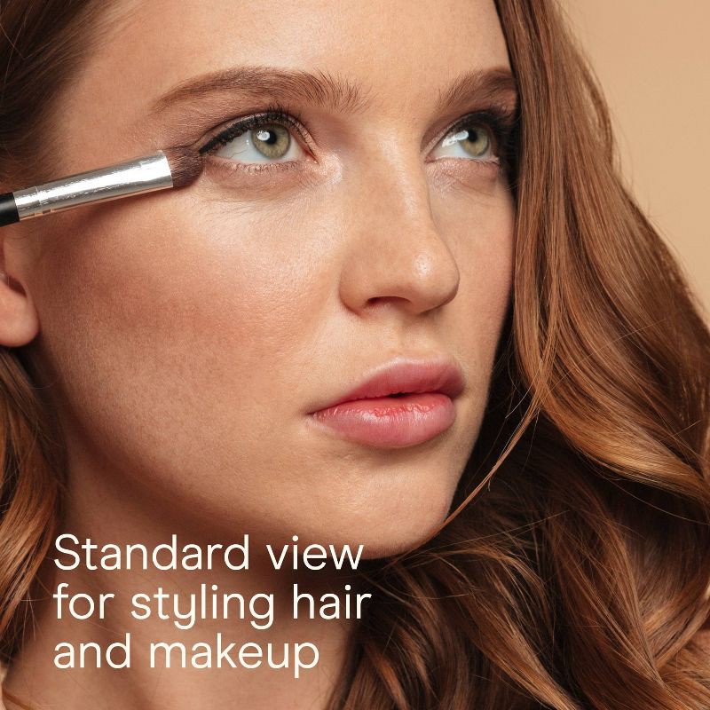 slide 5 of 7, Conair Perfect Position 2-Sided Round Mirror - 1x/5x Magnification - Handheld/Hang/Stand - Black, 1 ct