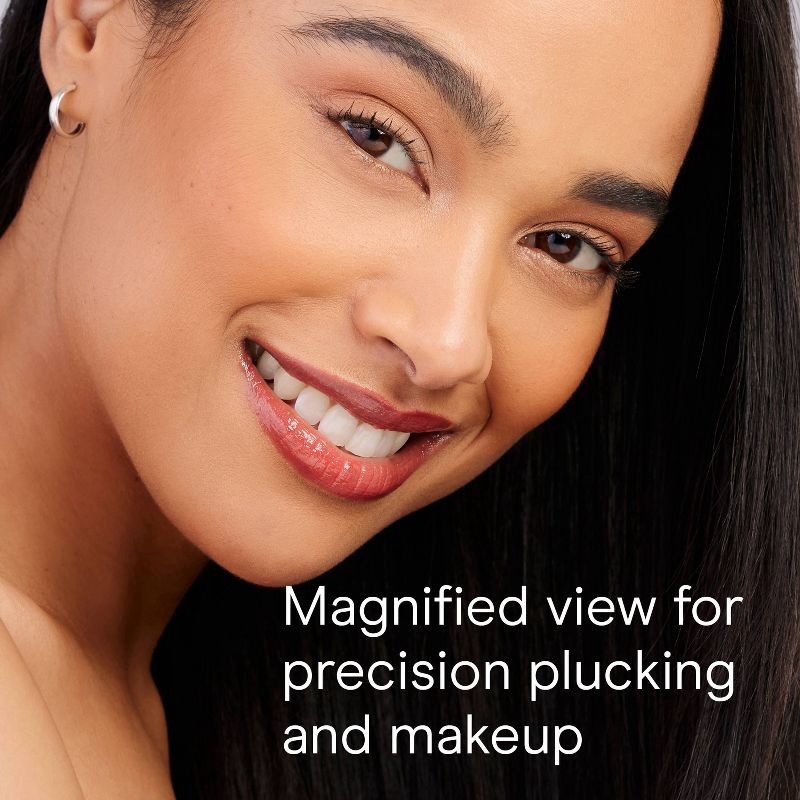 slide 6 of 7, Conair Perfect Position 2-Sided Round Mirror - 1x/5x Magnification - Handheld/Hang/Stand - Black, 1 ct