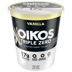Oikos Triple Zero Vanilla Greek Yogurt - 17g Protein 32oz