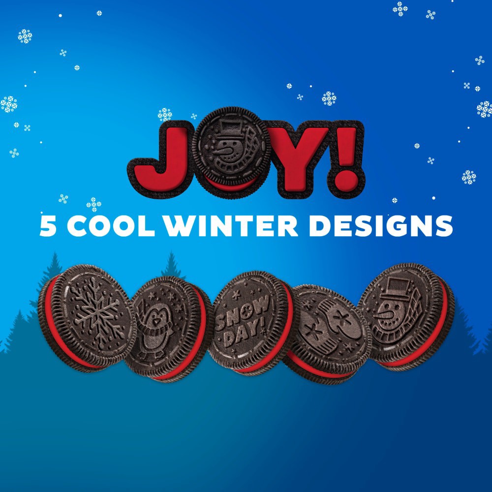 slide 3 of 6, OREO Red Creme Chocolate Sandwich Cookies, Limited Edition, Holiday Cookies, 18.71 oz, 18.71 oz