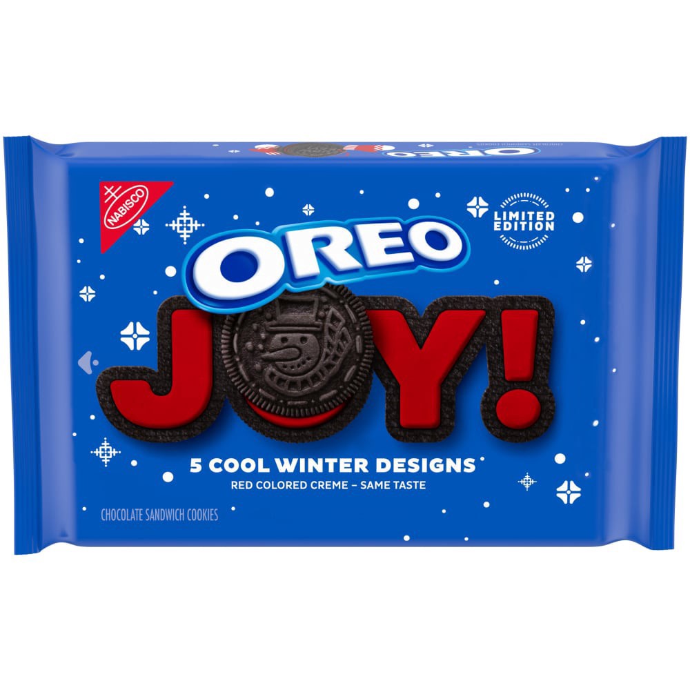 slide 1 of 6, OREO Red Creme Chocolate Sandwich Cookies, Limited Edition, Holiday Cookies, 18.71 oz, 18.71 oz