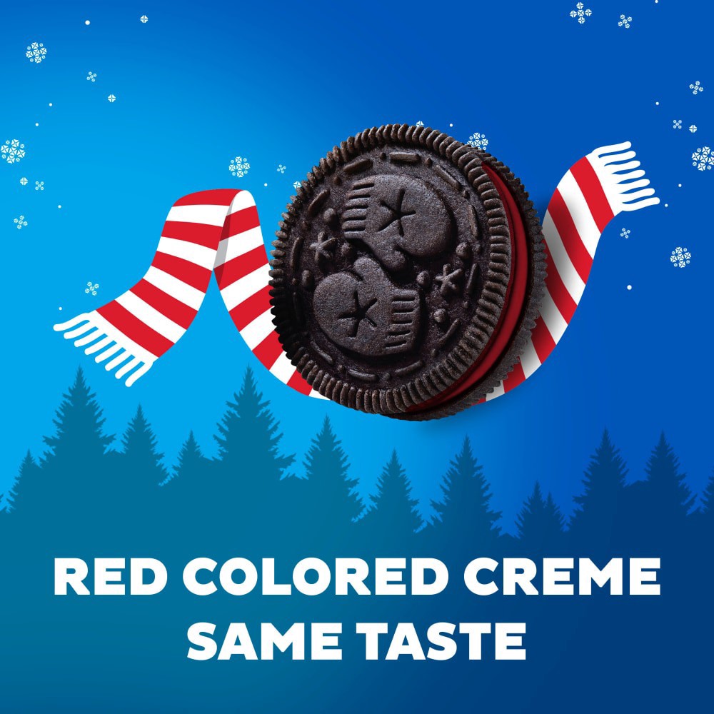 slide 6 of 6, OREO Red Creme Chocolate Sandwich Cookies, Limited Edition, Holiday Cookies, 18.71 oz, 18.71 oz