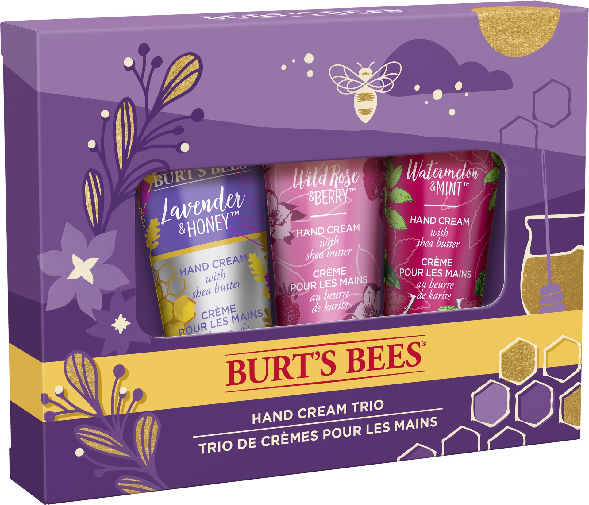 slide 4 of 5, Burt's Bees Hand Cream Trio Gift Set, With Shea Butter, 99 Percent Natural Origin, 3 Tubes, 1 oz., 1 ct