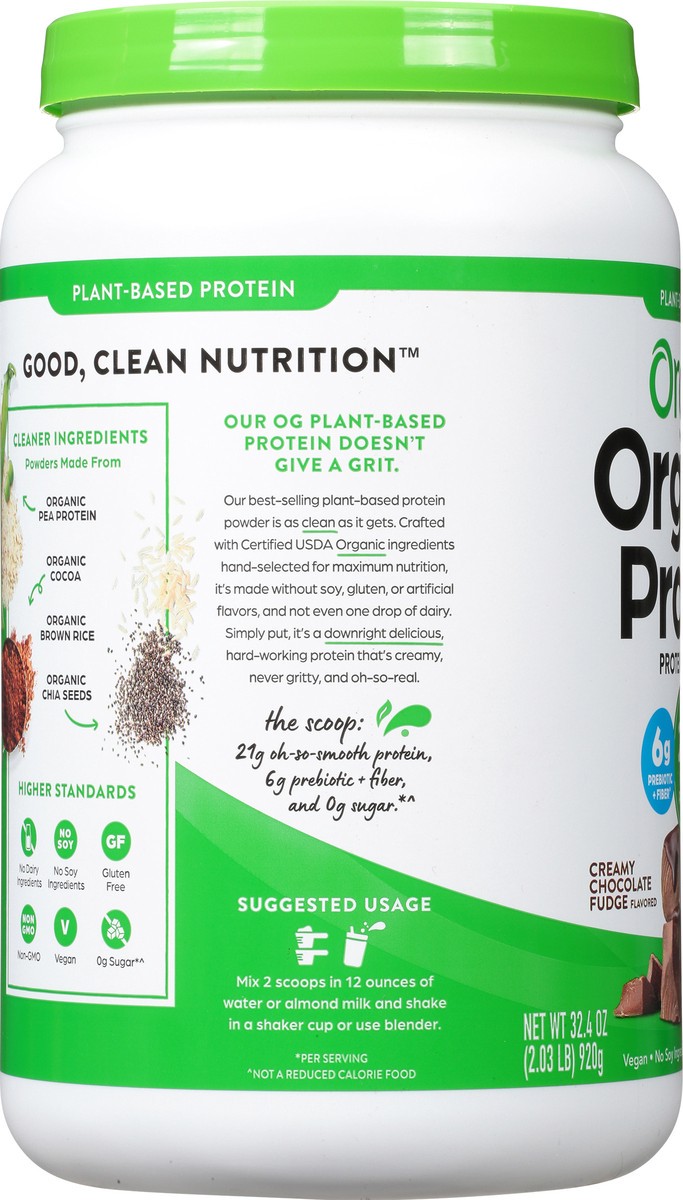 slide 2 of 9, Orgain Organic Vegan 21g Protein Powder, Plant Based, Creamy Chocolate 2.03lb, 2.01 lb