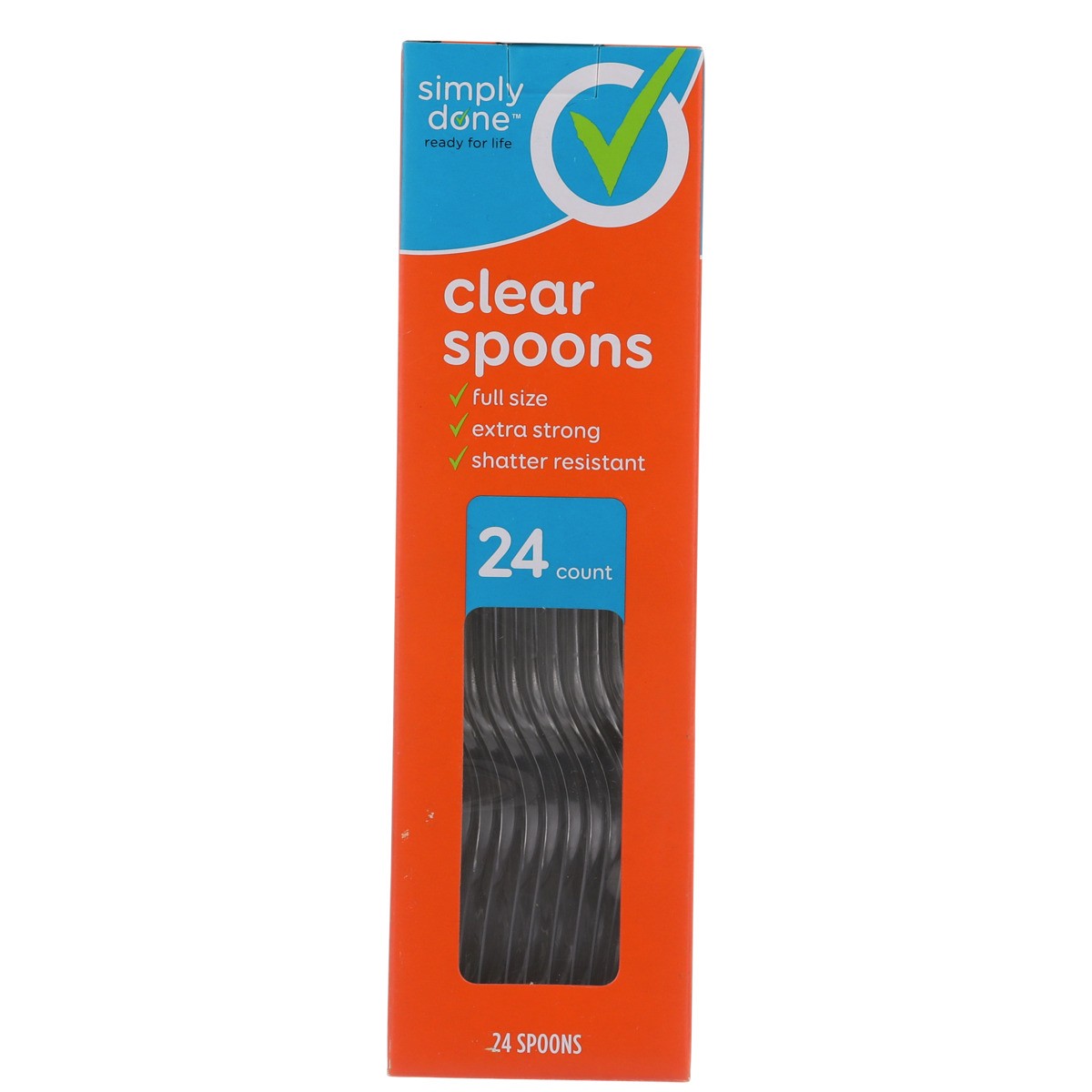 slide 8 of 8, Simply Done Plastic Clear Spoons, 24 ct