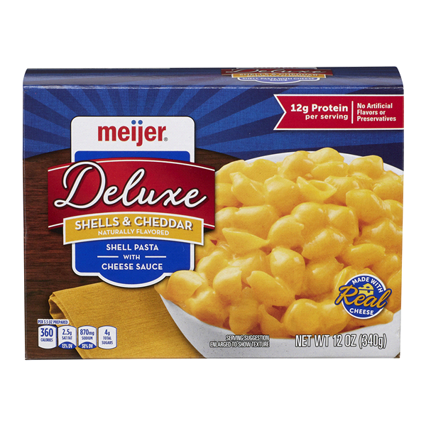 slide 1 of 1, Meijer Deluxe Shells & Cheese Dinner, 12 oz