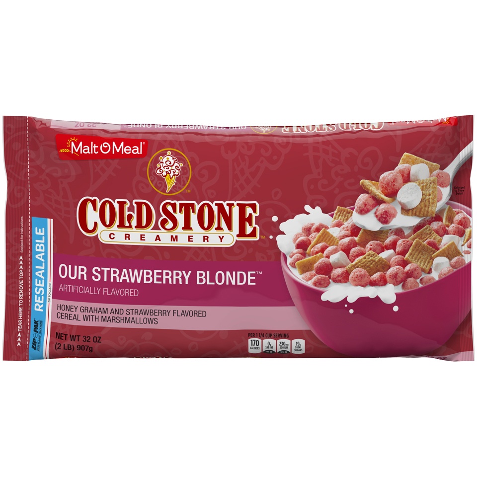 slide 1 of 6, Malt-O-Meal Cold Stone Creamery Our Strawberry Blonde Cereal, 32 oz