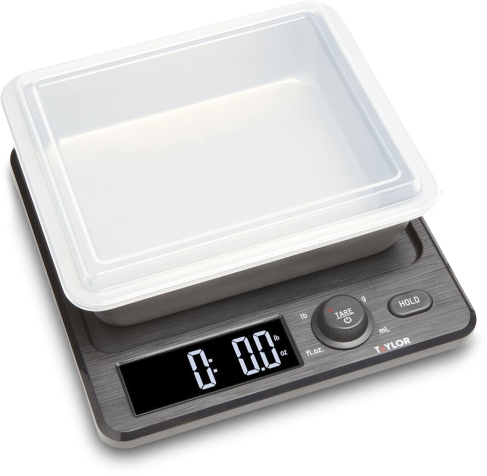 slide 1 of 1, Taylor Kitchen Scale With Container And Lid, 1 ct