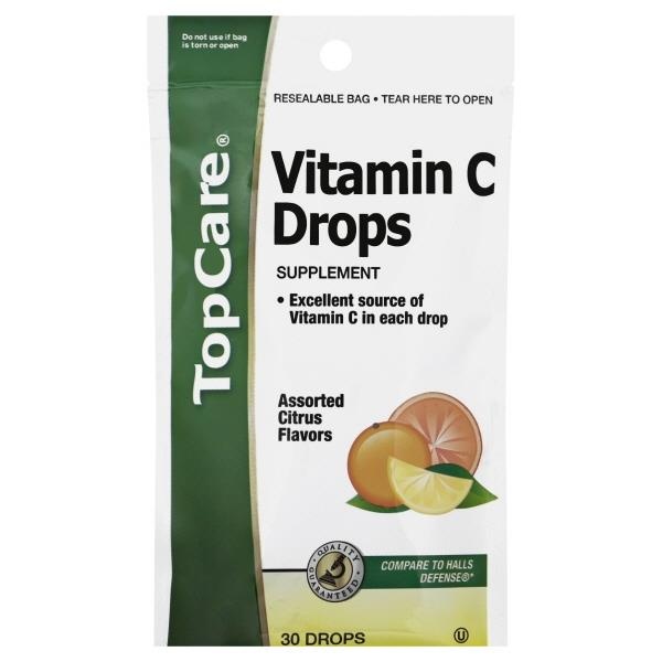 TopCare Vitamin C Drops Immune System Support Assorted Citrus 30 ct Shipt
