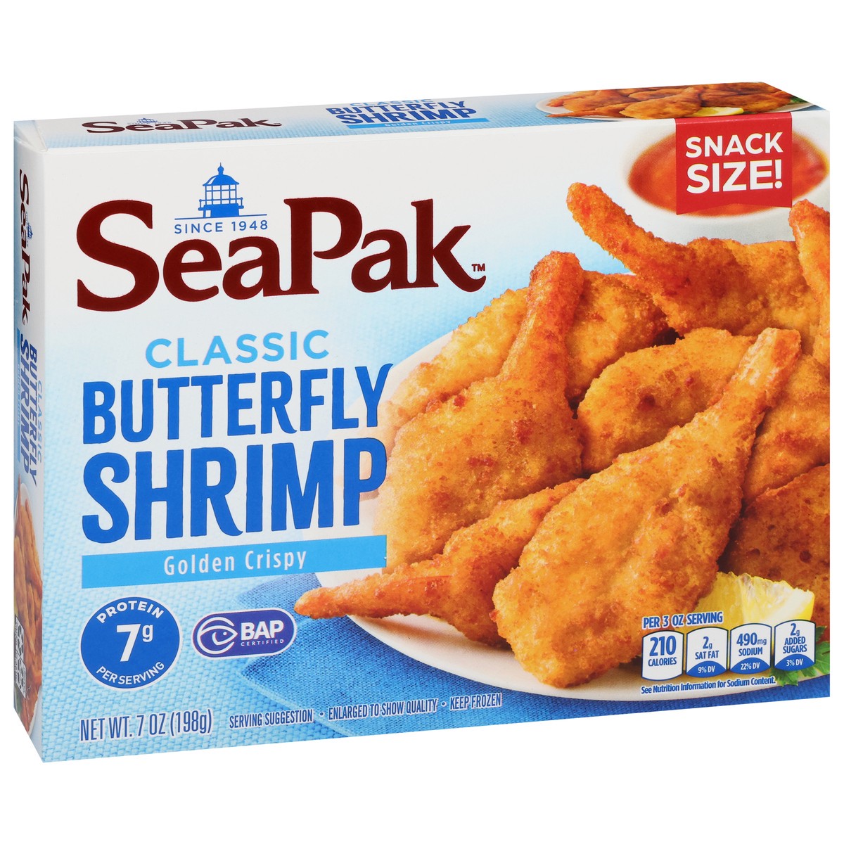 slide 3 of 14, SeaPak Golden Crispy Butterfly Classic Shrimp Snack Size 7 oz, 7 oz