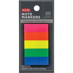 H-E-B Medium Sticky Flags - Neon, 250 Ct