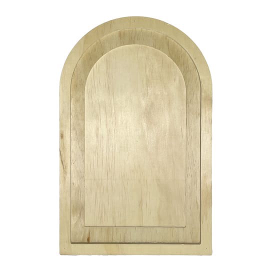 slide 1 of 6, Demis Unfinished Wood Arch Sign, 7.5 in x 12 in