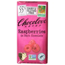 Chocolove 55% Cocoa Raspberries Dark Chocolate 3.1 oz