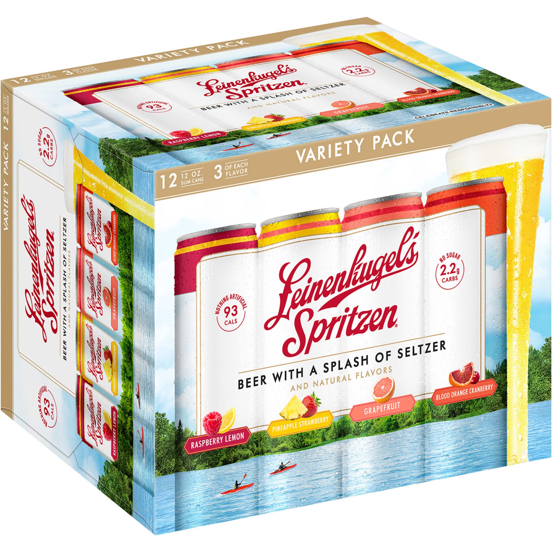 slide 3 of 10, Leinenkugel's Spritzen Variety Pack Leinenkugel's Spritzen Beer with Seltzer Variety Pack, 4.2% ABV, 12-pack, 12-oz beer cans, 12 ct; 12 fl oz