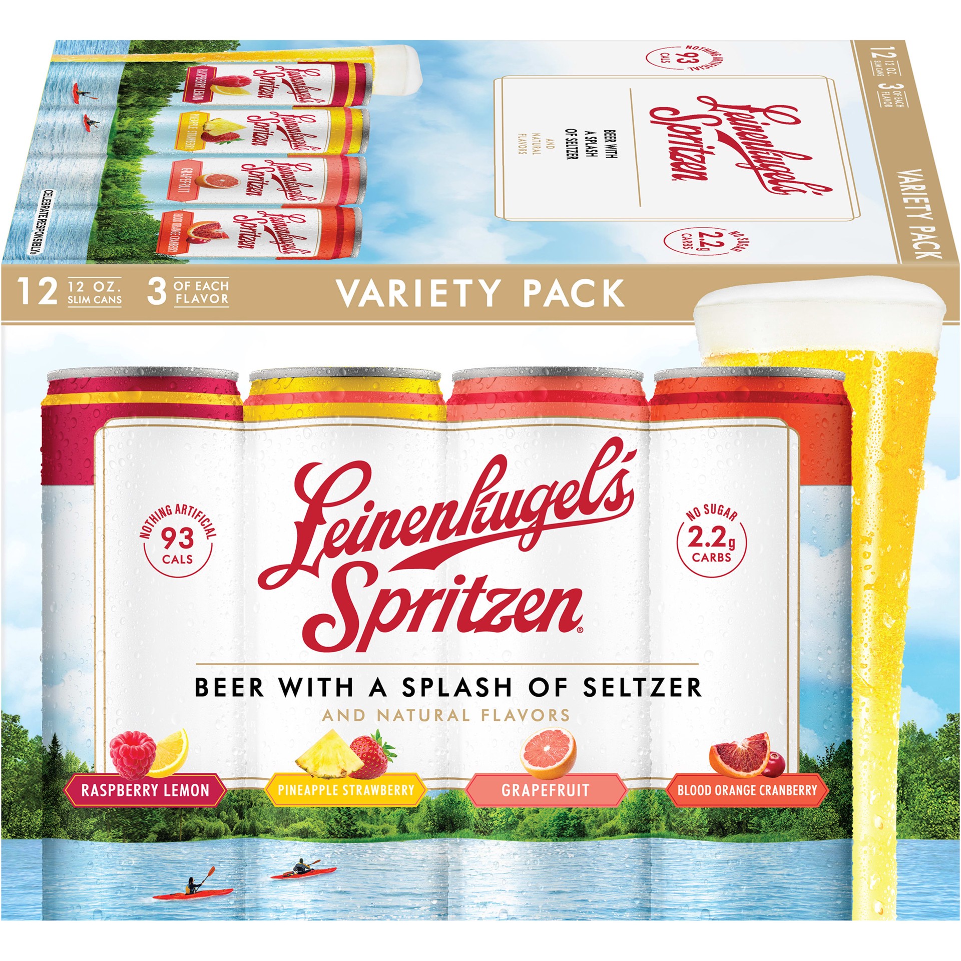 slide 6 of 10, Leinenkugel's Spritzen Variety Pack Leinenkugel's Spritzen Beer with Seltzer Variety Pack, 4.2% ABV, 12-pack, 12-oz beer cans, 12 ct; 12 fl oz