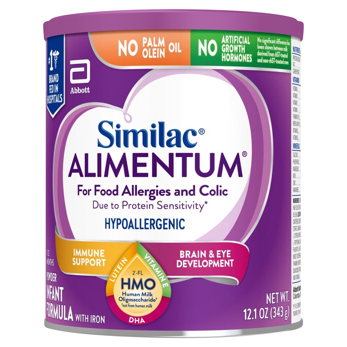 slide 3 of 10, Similac Alimentum Hypoallergenic For Food Allergies and Colic Infant Formula with Iron Powder 1-12.1 oz Can, 12.1 oz