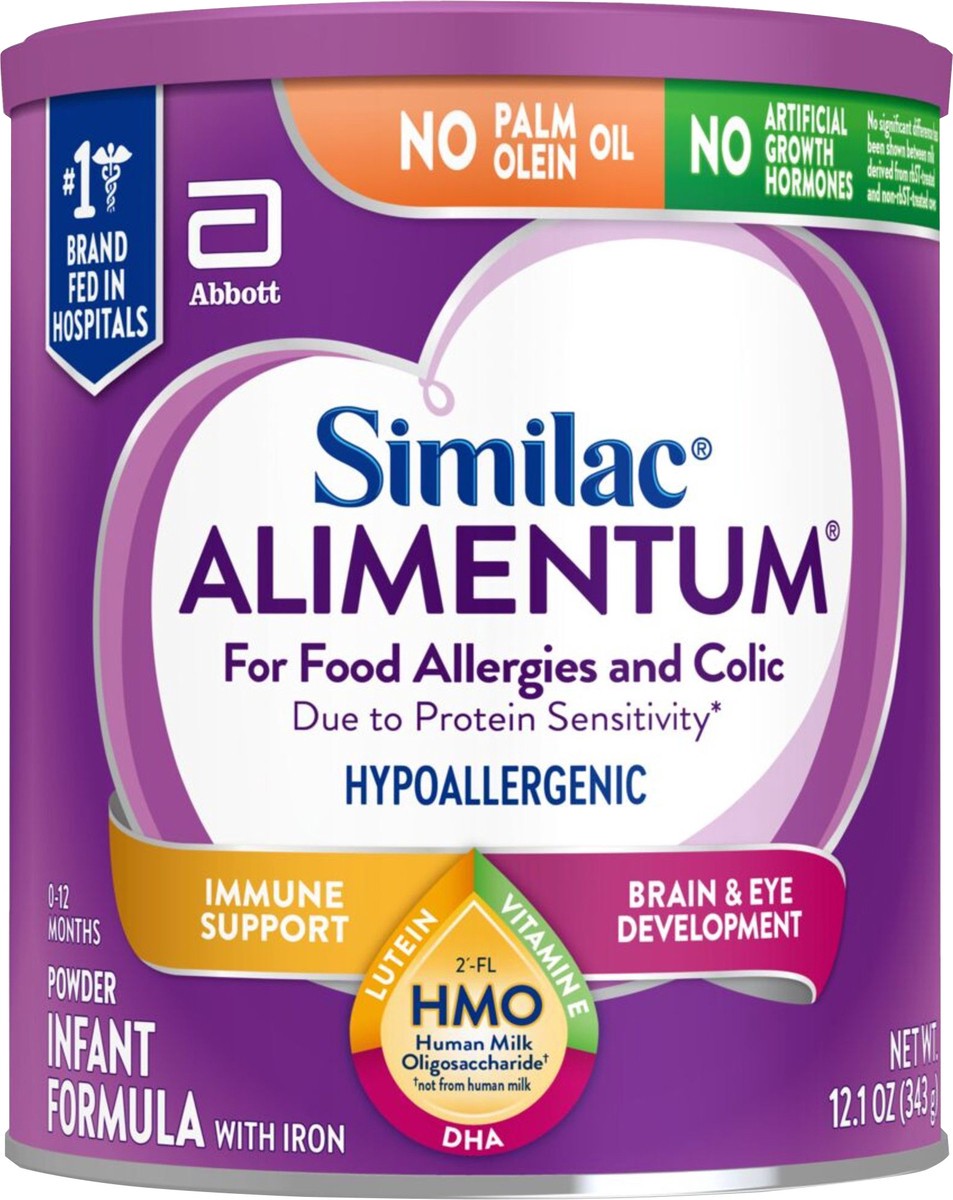 slide 6 of 10, Similac Alimentum Hypoallergenic For Food Allergies and Colic Infant Formula with Iron Powder 1-12.1 oz Can, 12.1 oz