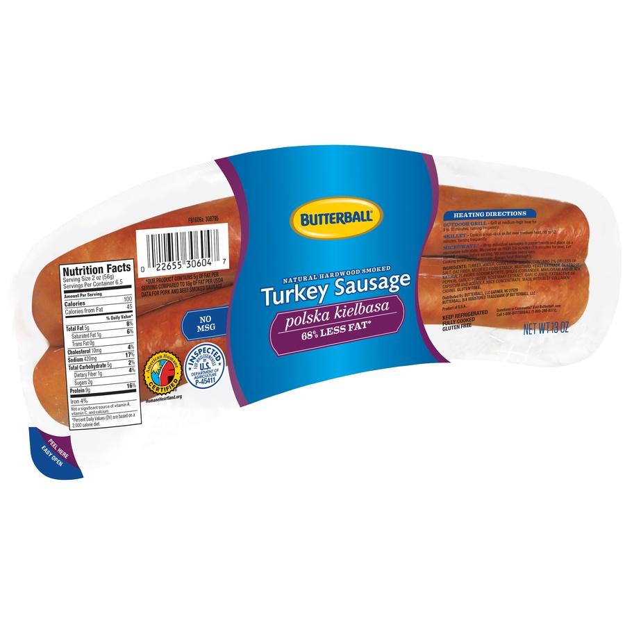 slide 2 of 8, Butterball Everyday Turkey Sausage Polska Kielbasa, 13 oz