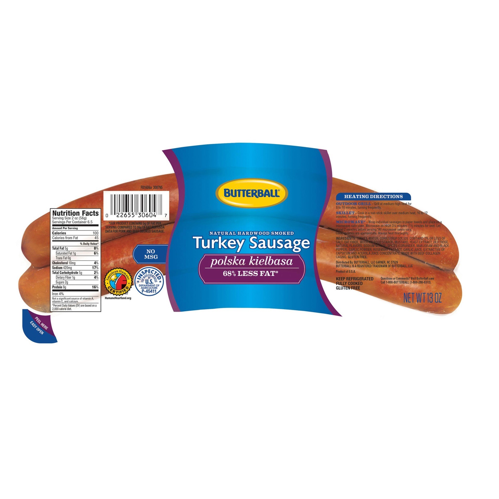 slide 1 of 9, Butterball Everyday Turkey Sausage Polska Kielbasa, 13 oz